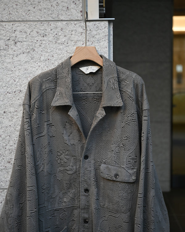 AGING LACE WORK SHIRT, gray