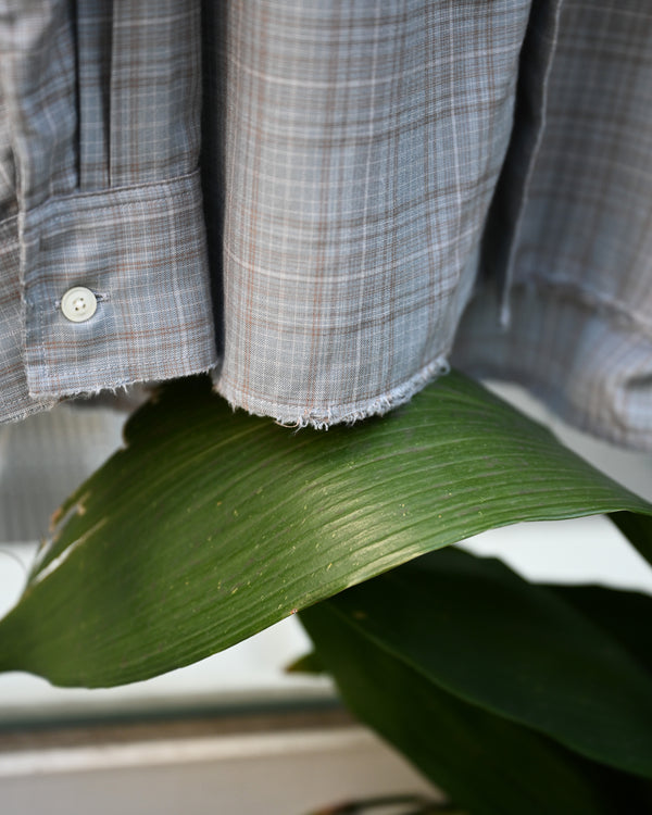 AGING RAYON CHECK SHIRT, blue