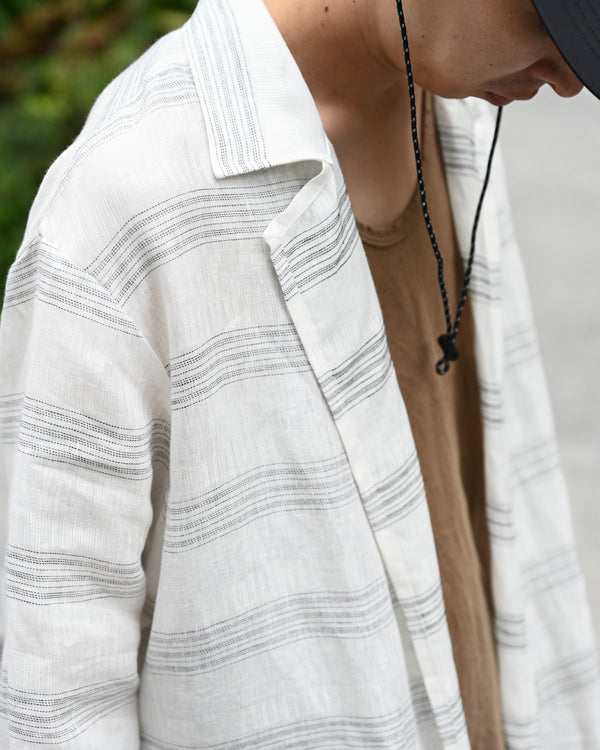 MULTI STRIPED OVER SH-JKT, white