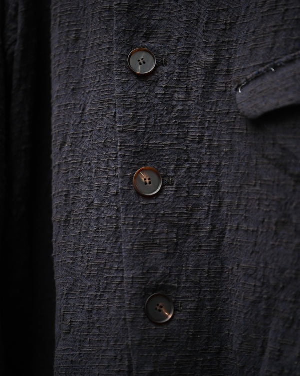 LONG COOK JACKET, slub yarn dobby cloth