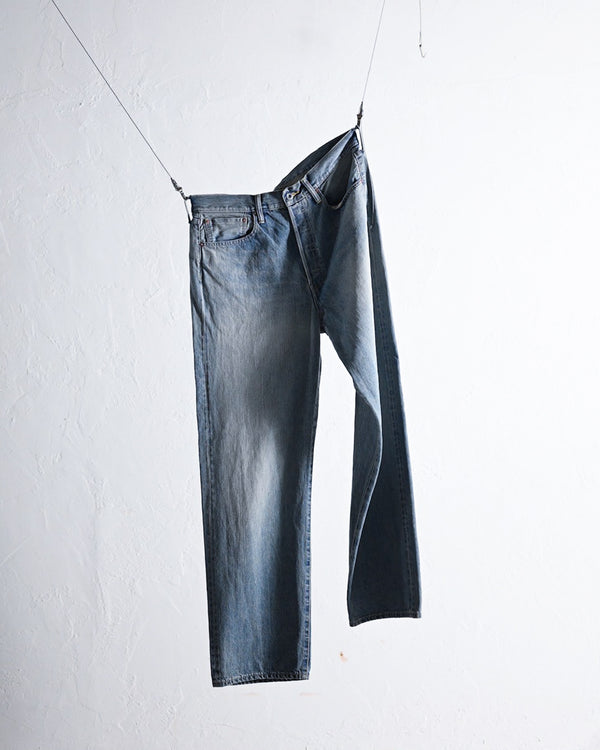 DENIM STRAIGHT PANTS, FADE INDIGO-YOKO SAKAMOTO-COELACANTH