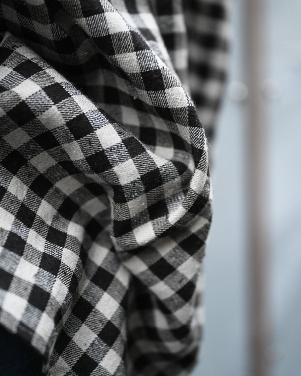 REGULAR COLLAR SHIRT, linen×cotton×silk, gingham