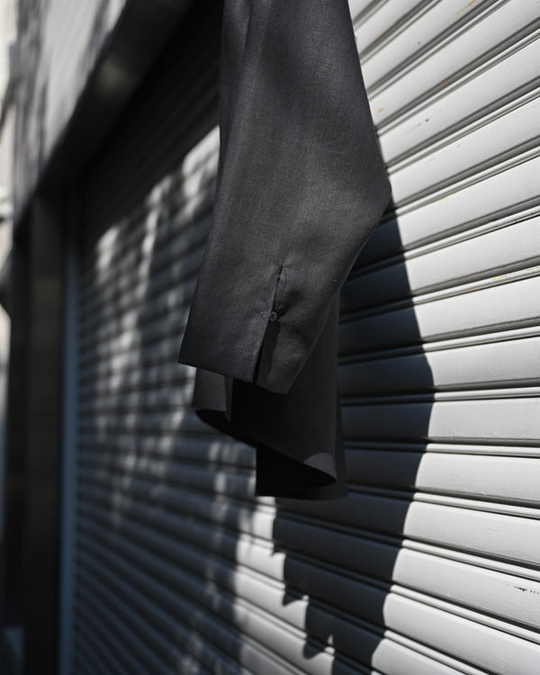 LINEN GATHERED PULL-OVER SHIRT