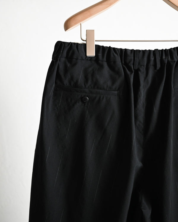 DOUBLE PLEATED WIDE EASY SHORTS, wool kasuri stripe