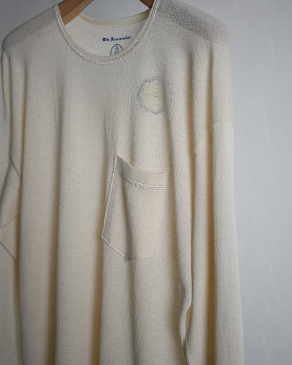 BACK CREPE JERSEY / CREW NECK LONG SLEEVE, ecru