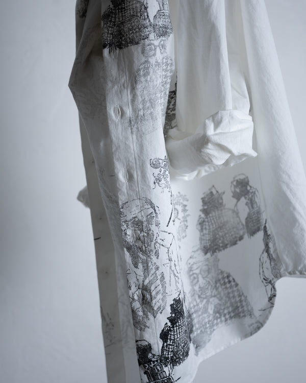 RELAXED FIT SHIRT, high density kersey drawing by Megumi Terao