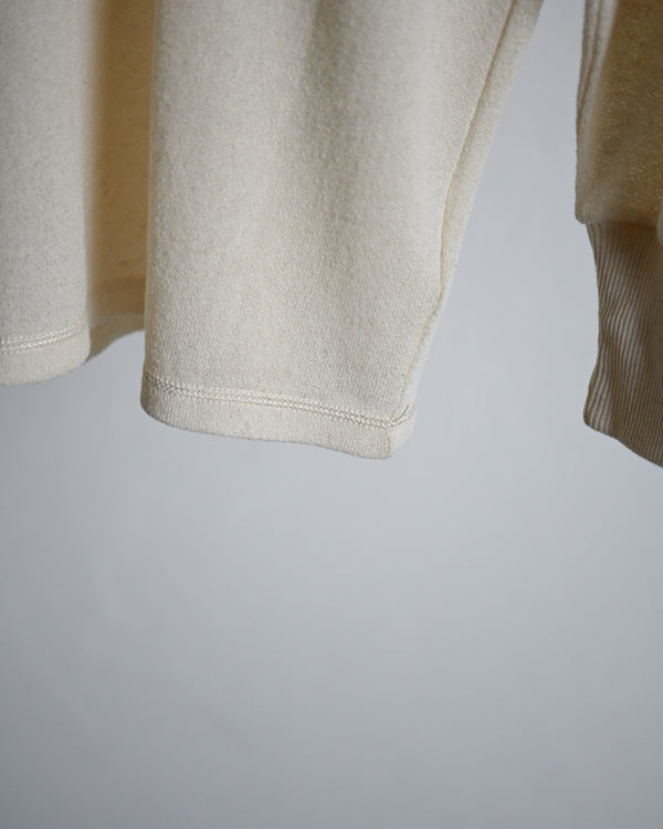 BACK CREPE JERSEY / CREW NECK LONG SLEEVE, ecru