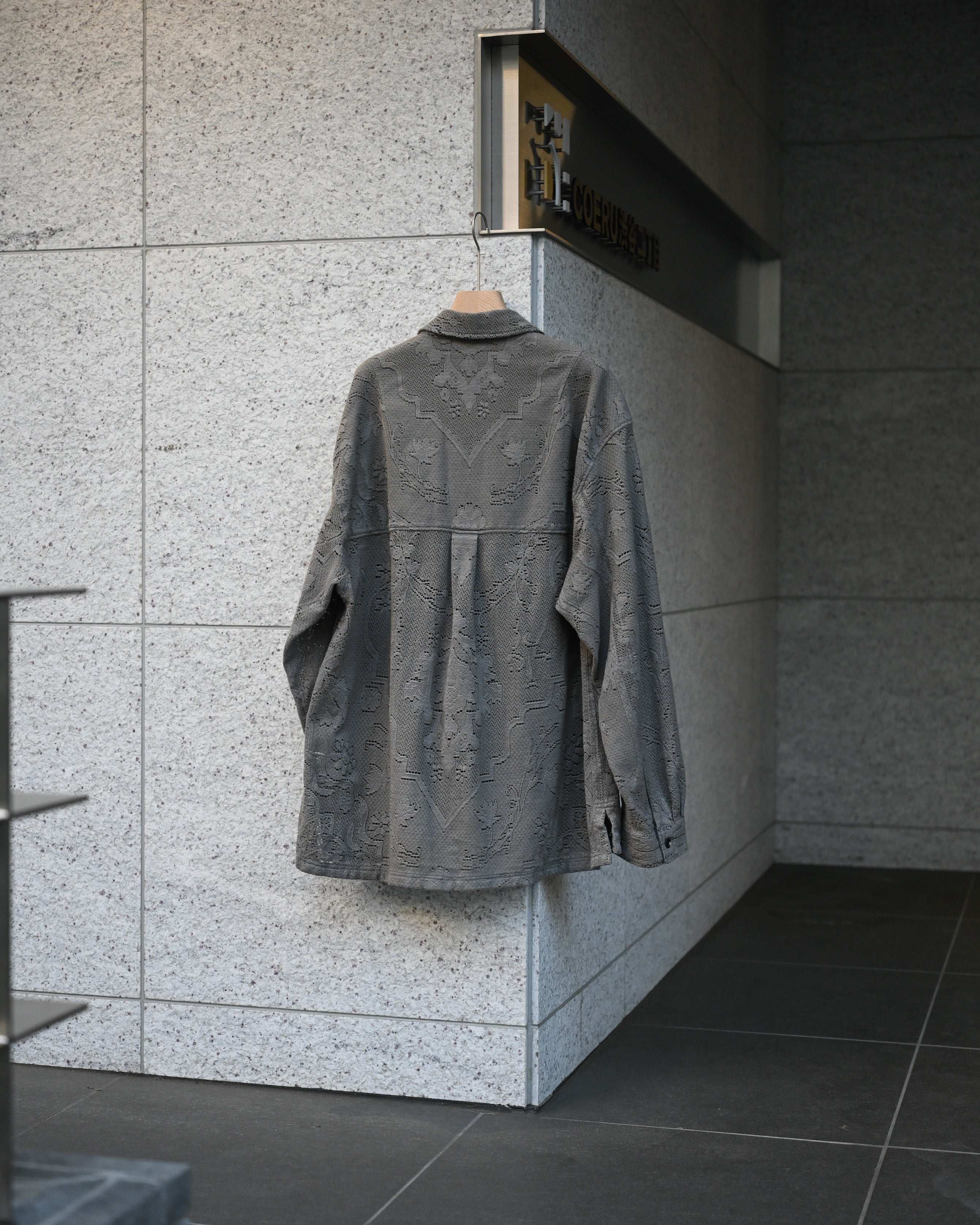 ANCELLM アンセルム - AGING LACE WORK SHIRT, gray – coelacanth