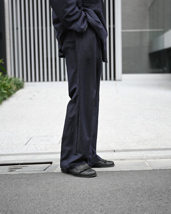 WASHED WOOL SILK DRAWSTRING PANTS