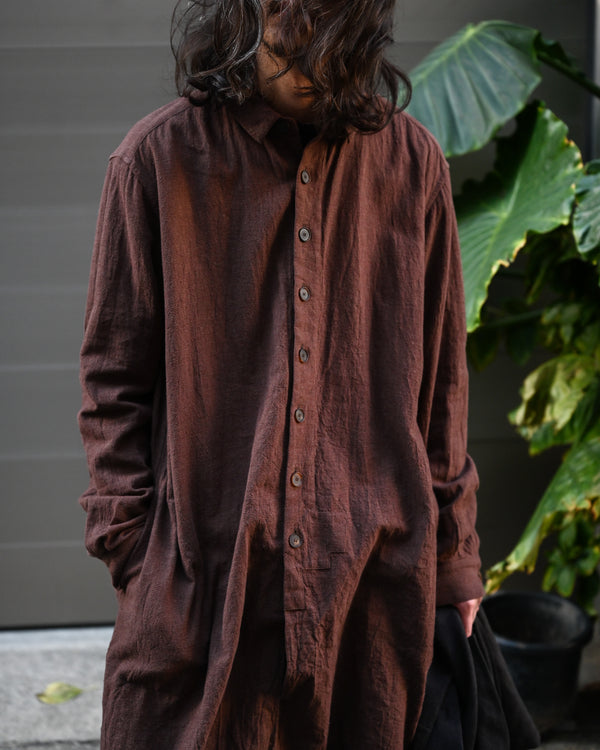 SHIRT COAT, hound's tooth cotton linen
