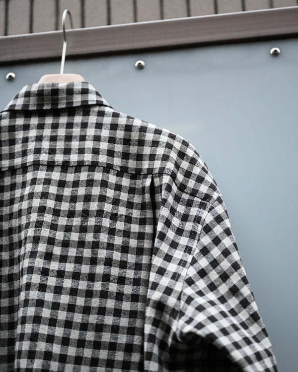 REGULAR COLLAR SHIRT, linen×cotton×silk, gingham