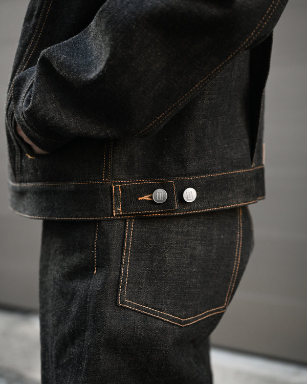 coffee black denim jacket