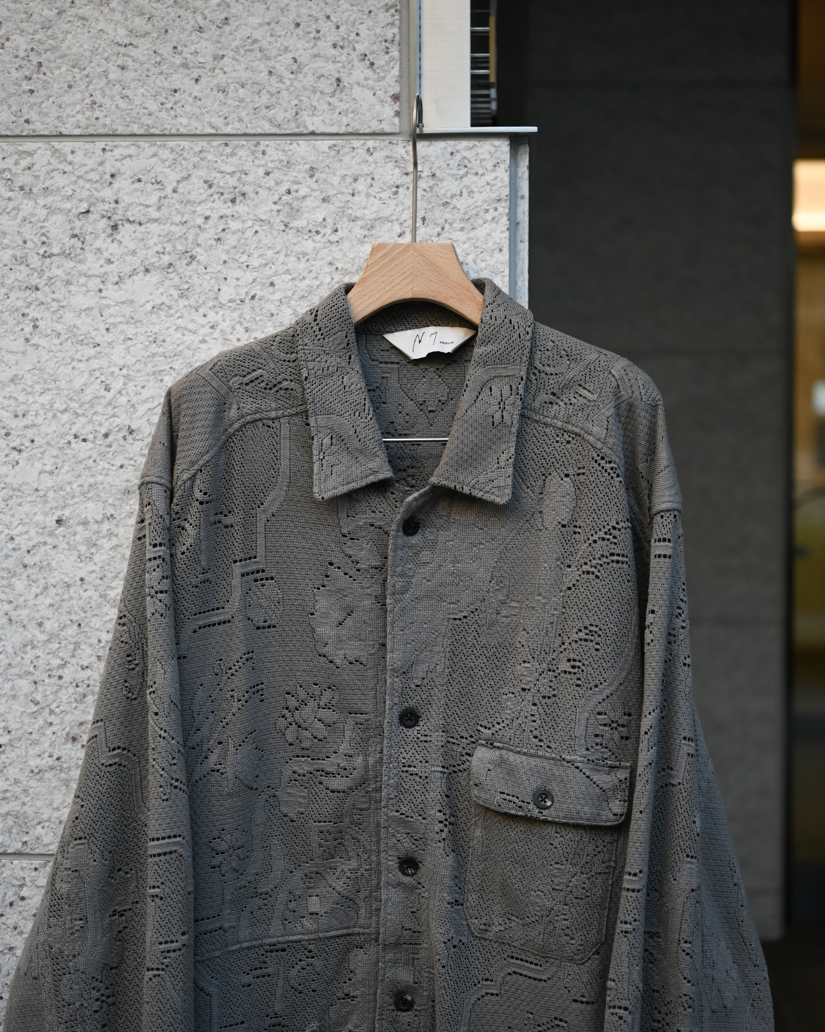 ANCELLM アンセルム - AGING LACE WORK SHIRT, gray – coelacanth
