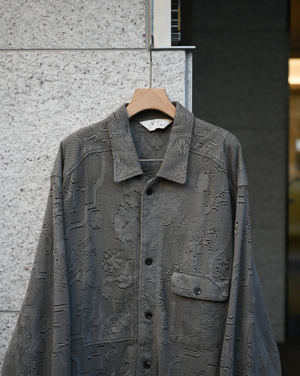 AGING LACE WORK SHIRT, gray