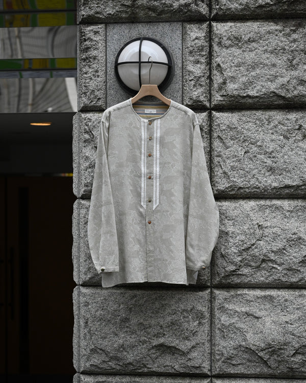Ethnic crew neck shirt, Flower jacquard