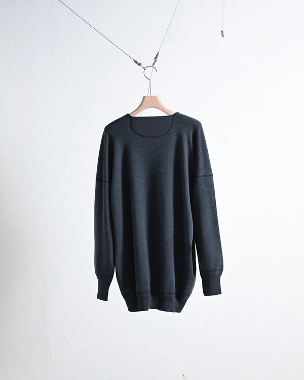 CASHMERE INTERLOCK CREW NECK LONG SLEEVE