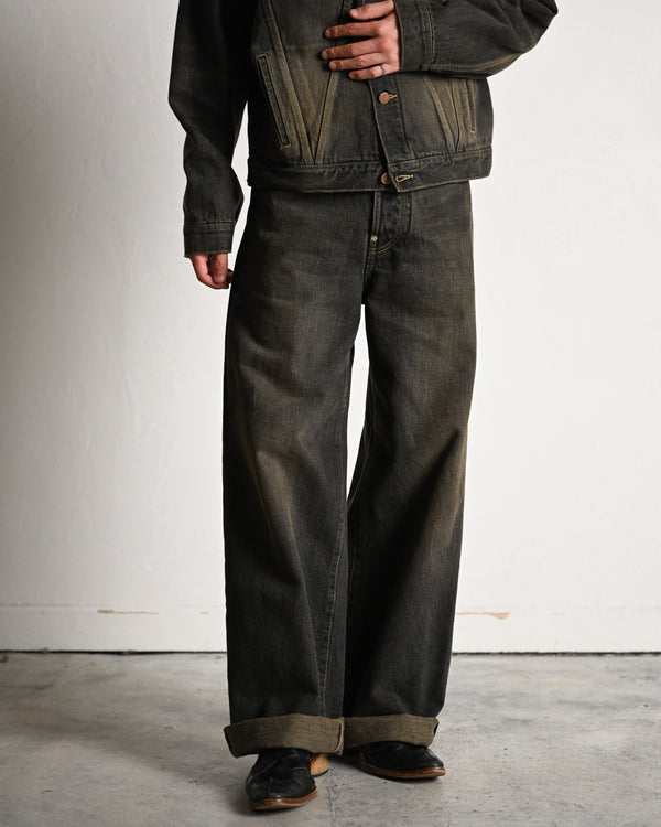coffee black denim trousers, dstryd