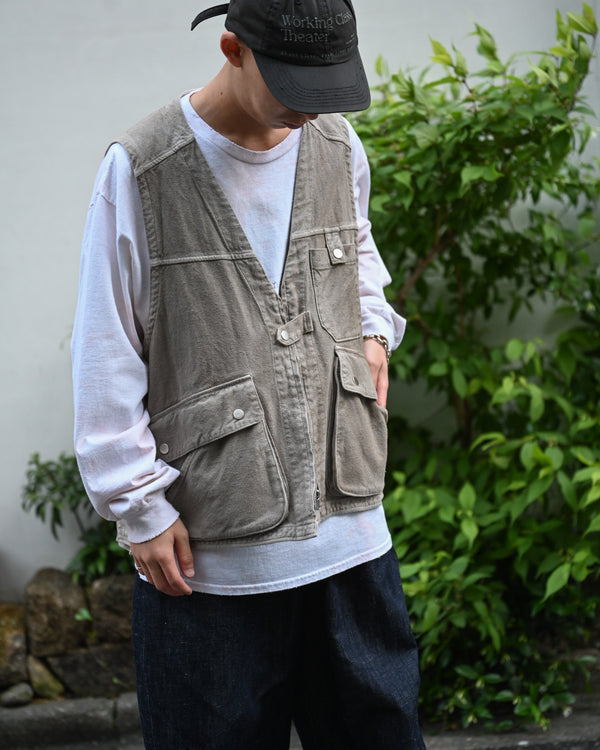 C/R DUCK UTILITY VEST, greige