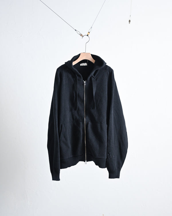 grandma zip knit hoodie