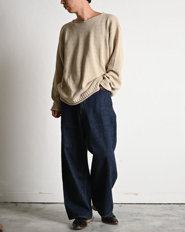 5POCKT BAGGY PANTS, raw denim, indigo