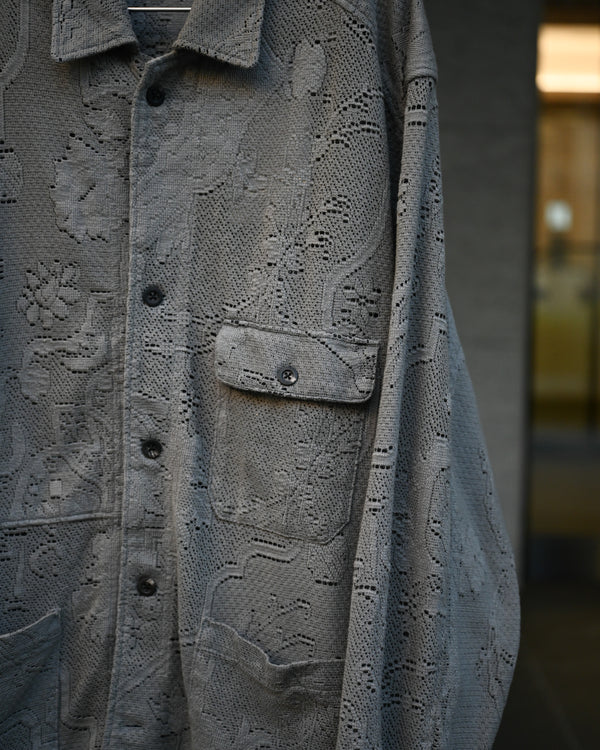 AGING LACE WORK SHIRT, gray