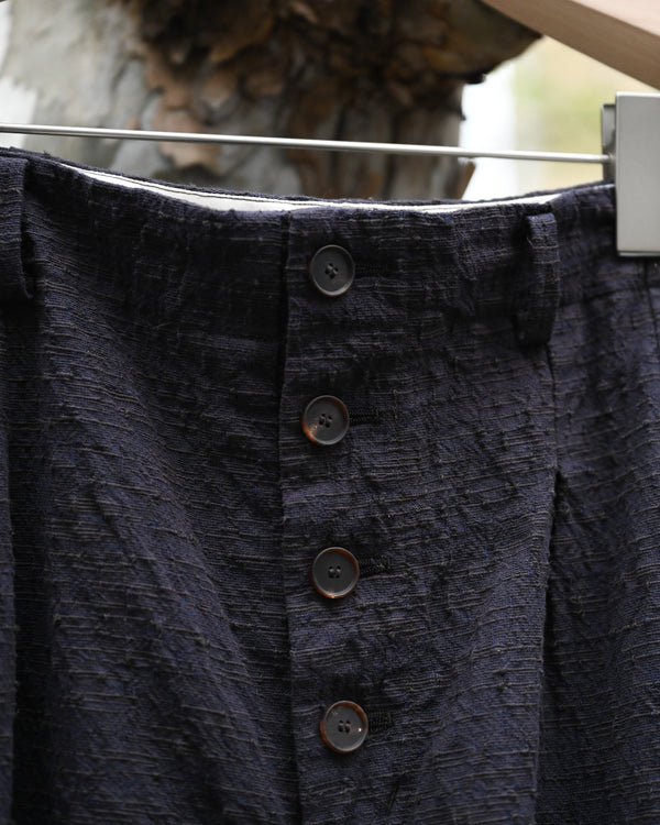 HOOK PANTS, slub yarn dobby cloth