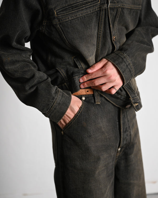coffee black denim trousers, dstryd
