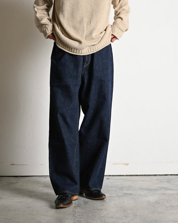 5POCKT BAGGY PANTS, raw denim, indigo