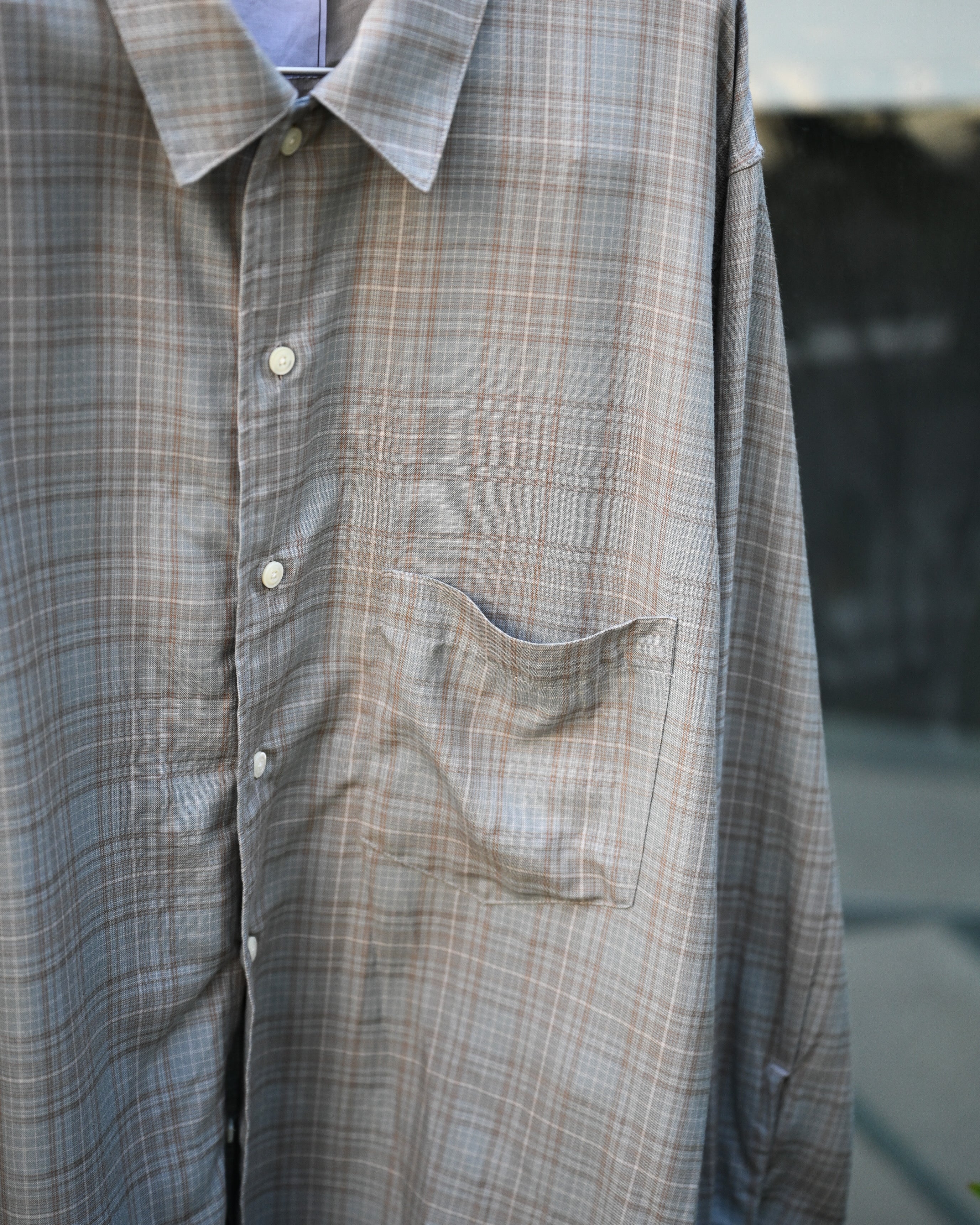 ANCELLM アンセルム - AGING RAYON CHECK SHIRT, blue – coelacanth