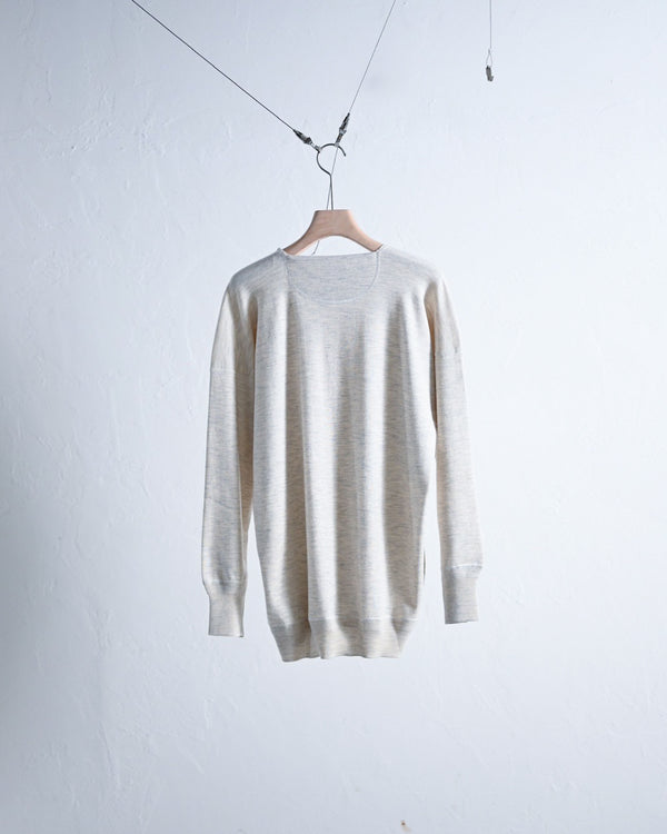 CASHMERE INTERLOCK CREW NECK LONG SLEEVE