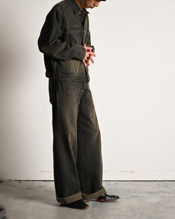 coffee black denim trousers, dstryd