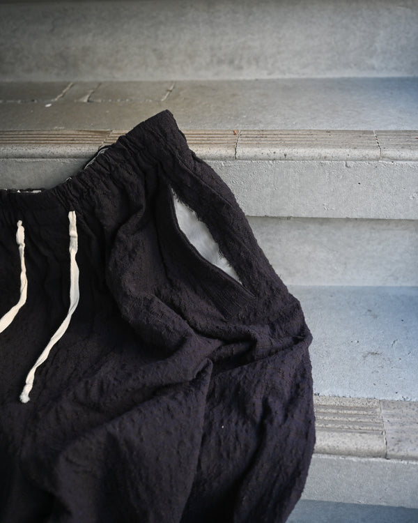 EX. BAGGY PANTS, slub yarn dobby cloth