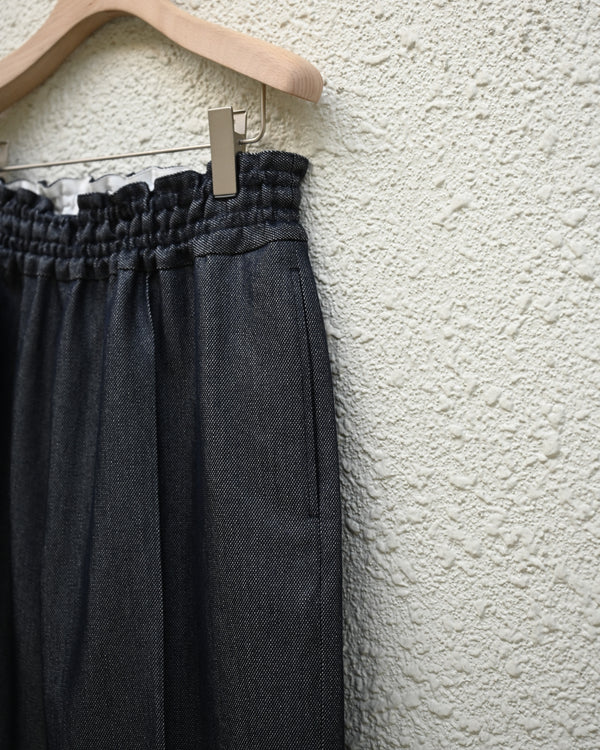 WASHI PAPER WOOL TWILL WIDE TROUSERS