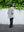 BELTED CREPE TUCK SLACKS, black