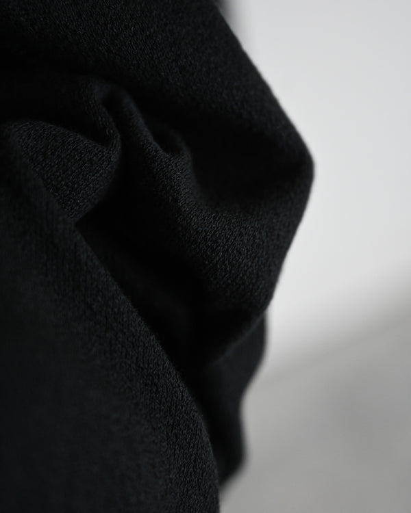 BACK CREPE JERSEY / CREW NECK LONG SLEEVE, black