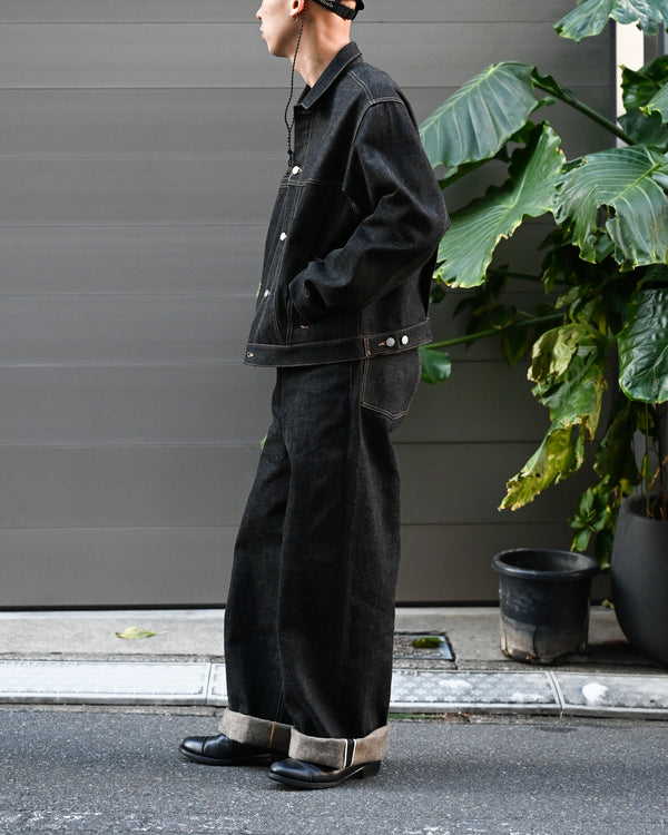 coffee black denim jacket