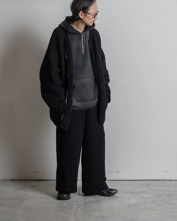 [予約商品]Slub yarn knit coat Ex. solid black