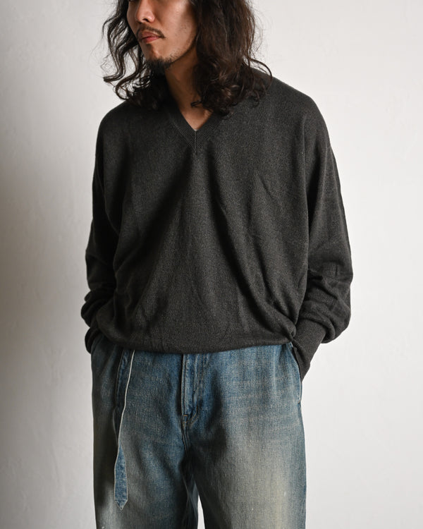 SILK LINEN V L/S, charcoal
