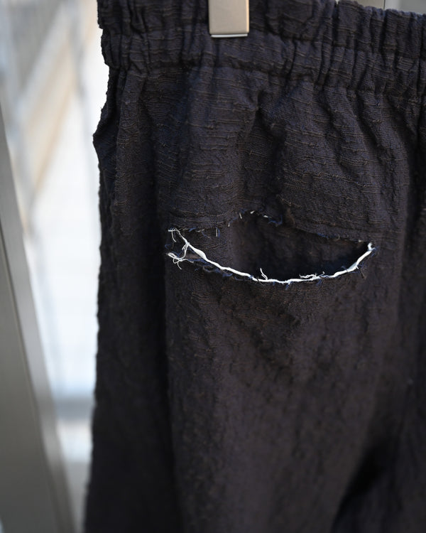 EX. BAGGY PANTS, slub yarn dobby cloth