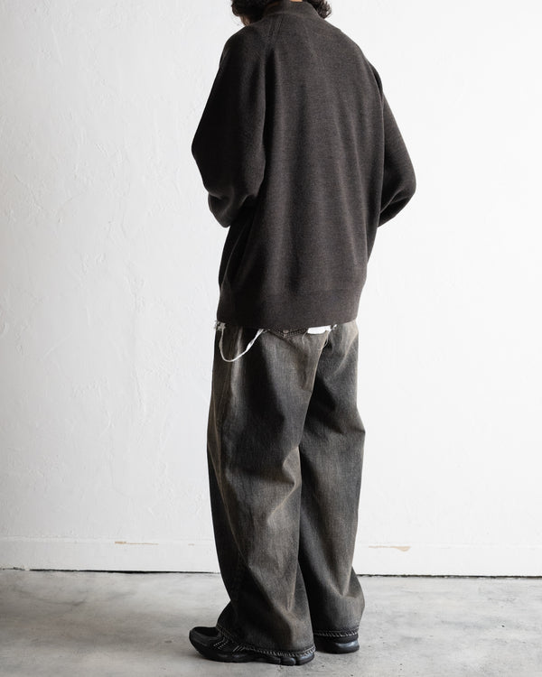 120'S WOOL HALF ZIP KNIT