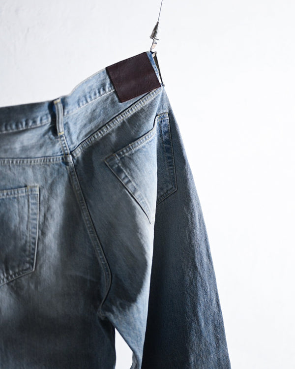 DENIM STRAIGHT PANTS, FADE INDIGO-YOKO SAKAMOTO-COELACANTH