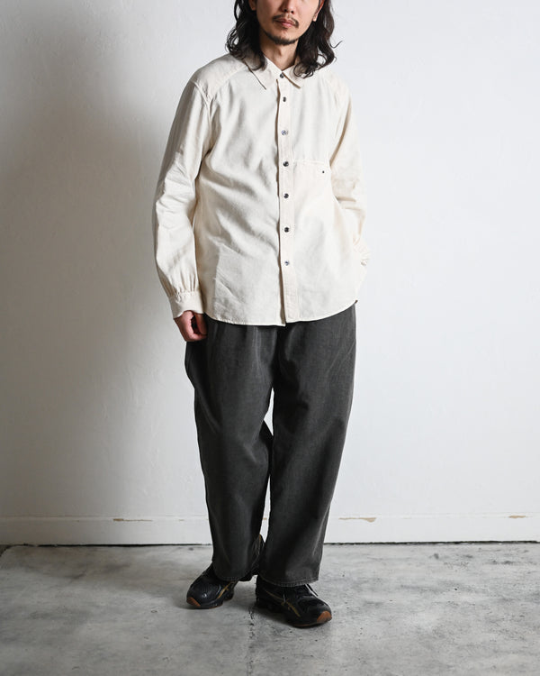 L/S NEP BOXY SHIRT, d.white