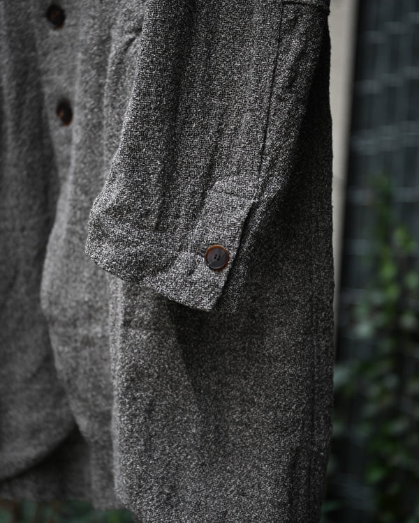 LONG COOK JACKET, special twisted yarn fabrics