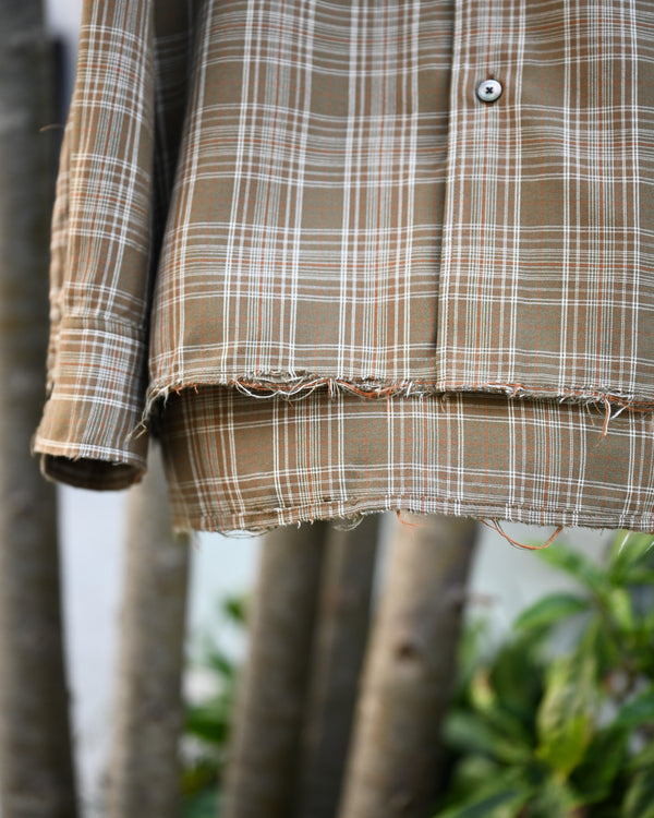 AGING RAYON CHECK SHIRT, green