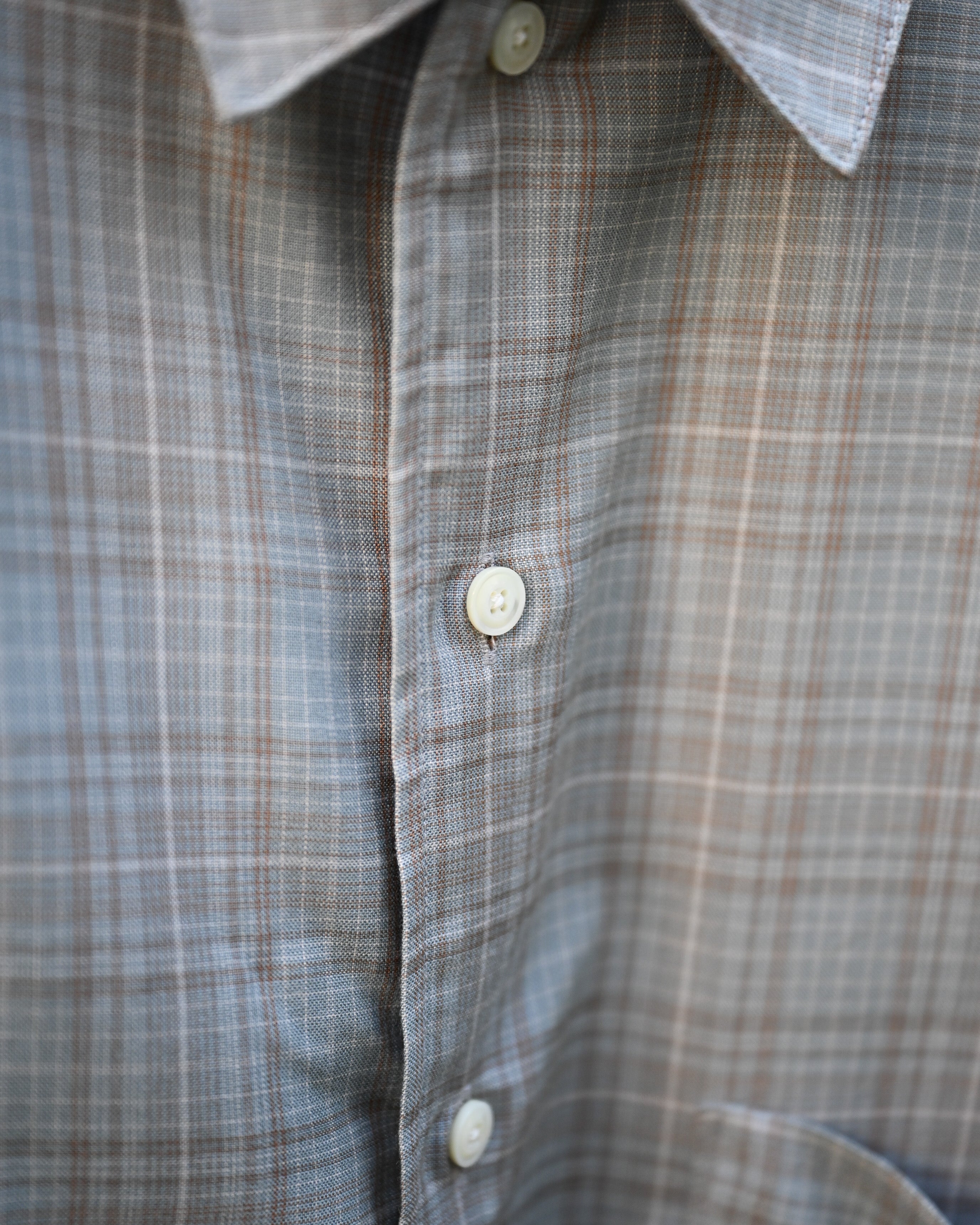 ANCELLM アンセルム - AGING RAYON CHECK SHIRT, blue – coelacanth