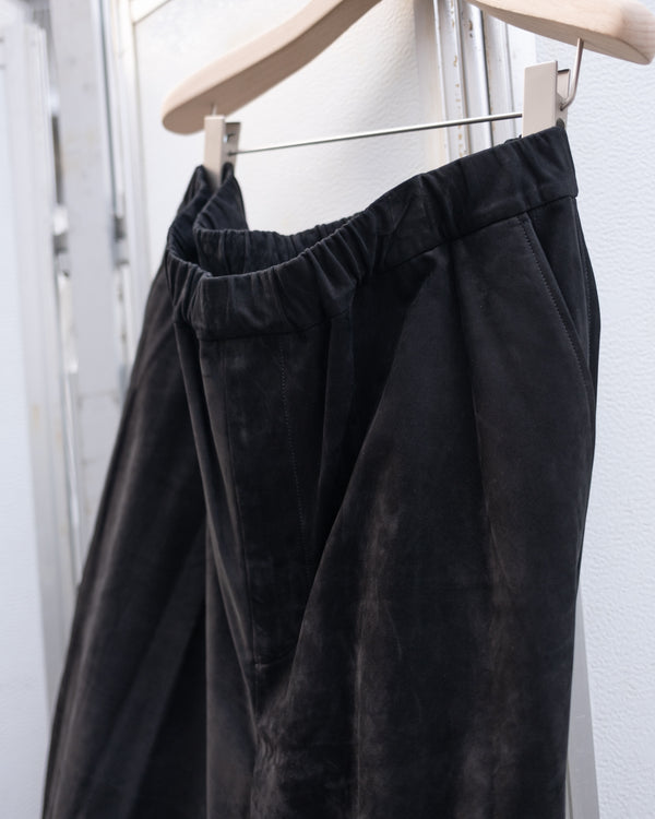 WIDE EASY PANTS, nubuck leather