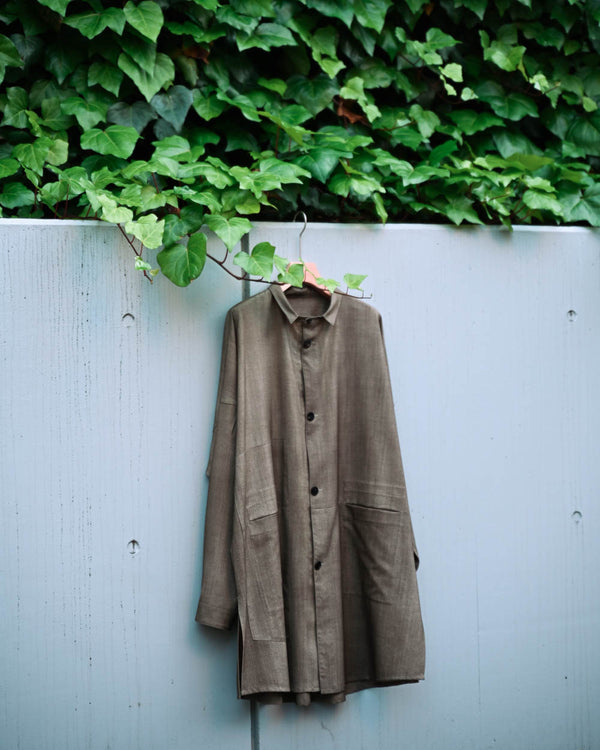 Uneven Dyed Pasted Cloth Shirt Coat-YANTOR-COELACANTH