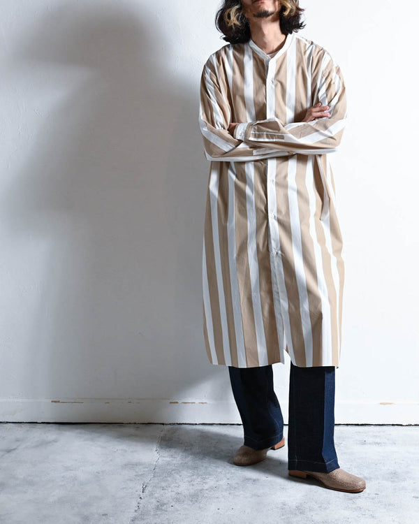 LONG SHIRT, wide stripe broad woven by Italy-CONTROLLA+-COELACANTH