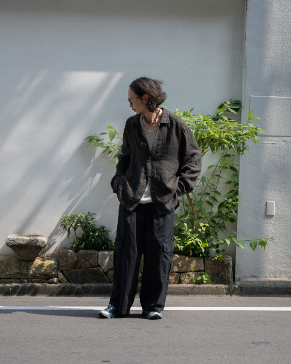 AGING LINEN CROSS-LINE SHIRT