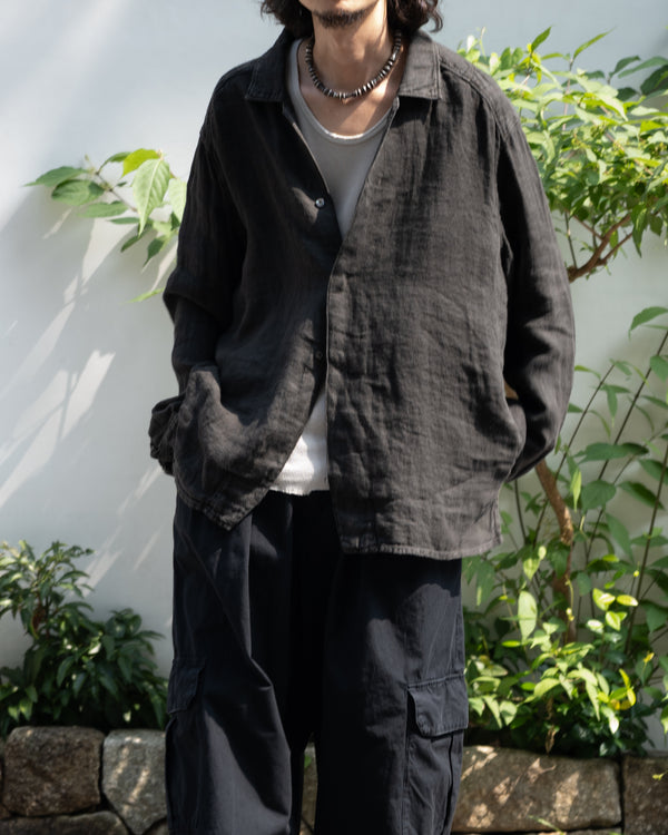 AGING LINEN CROSS-LINE SHIRT